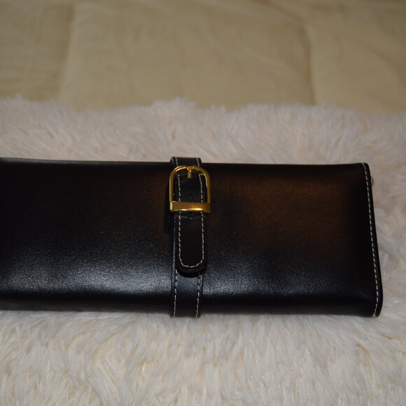 Danier Black Leather Jewellery Roll For Travel - Picture 3 of 6